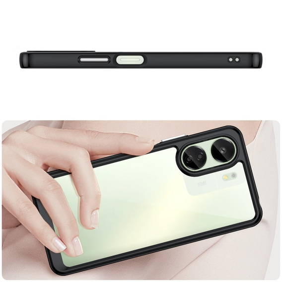 Obal na mobil pre Xiaomi Redmi 13C / Poco C65, Fusion Hybrid, transparentné / čierne
