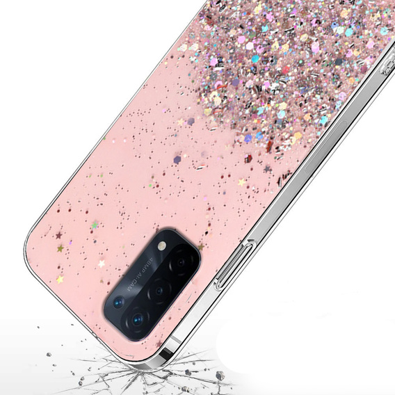 Obal na mobil pre Oppo A54 5G/A74 5G/A93 5G, Glittery, ružové