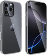 Puzdro pre iPhone 16 Pro, ERBORD Slim, priehľadné + 9H sklo