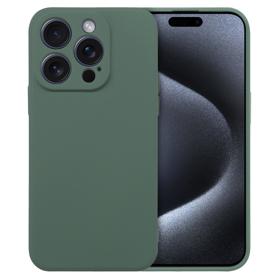 Obal na mobil pre iPhone 15 Pro Max, Silicone Lite, tmavozelené