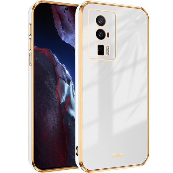 Puzdro pre Poco F5 Pro 5G, Glamour CamShield, biele