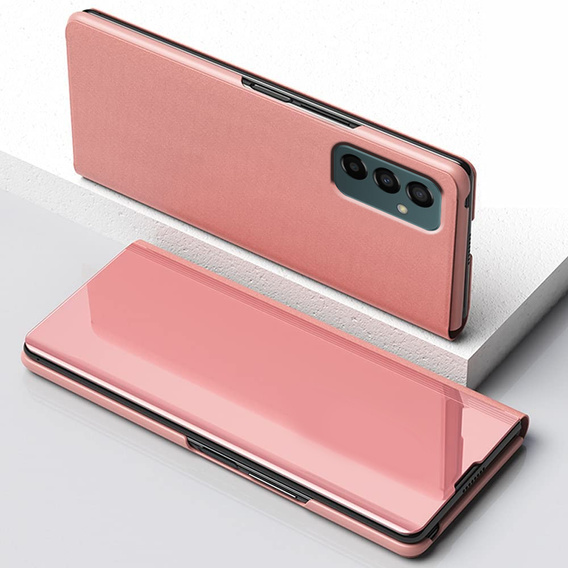Obal na mobil pre Samsung Galaxy M23 5G / M13, Clear View, ružové rose gold
