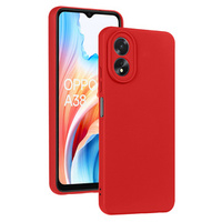 Puzdro pre Oppo A18 4G / A38 4G, silikónové Lite, červené + sklo 9H