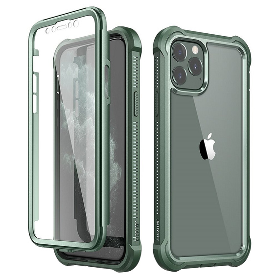 Obal na mobil pre iPhone 11, Dexnor Full Body Rugged, transparentné / zelené
