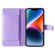 Klapkové puzdro pre iPhone 15 Pro, Wallet Zipper Pocket, fialové