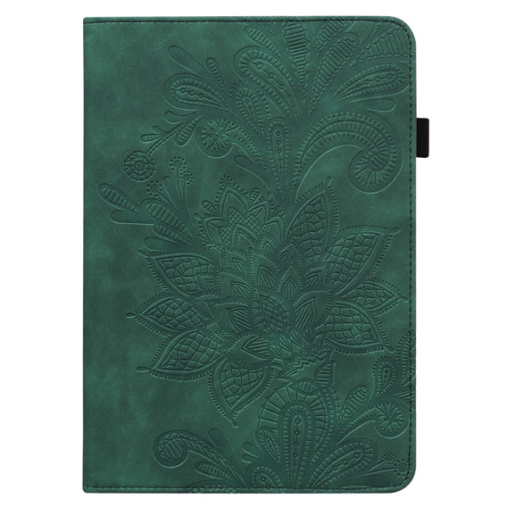 Puzdro s chlopňou pre Lenovo Tab M9, flower, zelený
