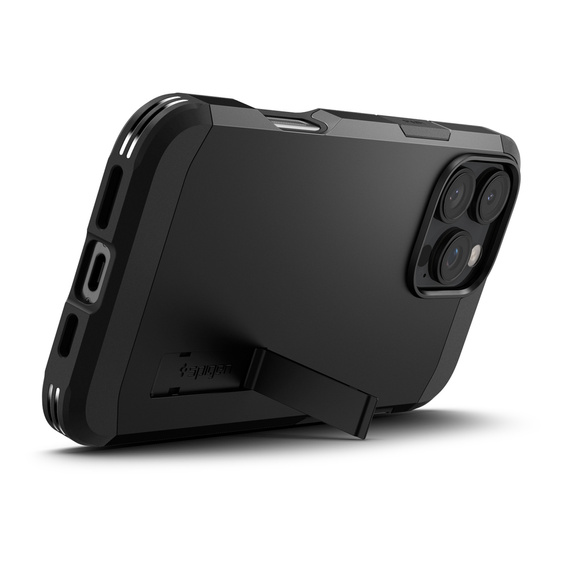 Puzdro Spigen pre iPhone 16 Pro, Tough Armor Mag MagSafe, čierne + tvrdené sklo 9H