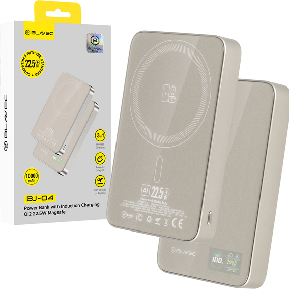 Power Bank 10000mAh Slim 22,5W MagSafe 3 v 1 pre iPhone 12-17, AirPods, Apple Watch a smartfóny s indukčným nabíjaním