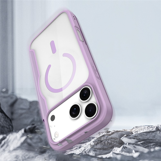 Puzdro Dux Ducis pre iPhone 17 Pro Max, Skin X Pro, s chlopňou, pre MagSafe, fialové
