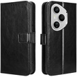 Klapkové puzdro pre Honor 400 Pro 5G, Crazy Horse Wallet, čierne