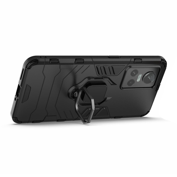 Obal na mobil pre Realme GT Neo 3, Kickstand Ring, čierne
