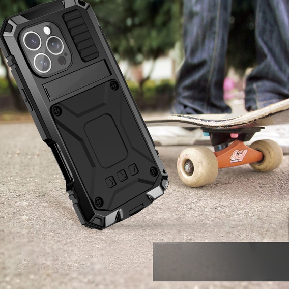 Obrnené puzdro pre iPhone 16 Pro, R-JUST, čierne