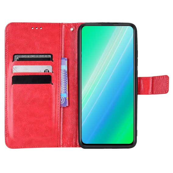 Klapkové puzdro pre Oppo A98 5G, Crazy Horse Wallet, červené