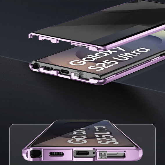 Puzdro pre Samsung Galaxy S25 Ultra, Privacy Dual Glass, fialové