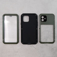 Love Mei Obal na mobil pre iPhone 12, armored with glass, zelený