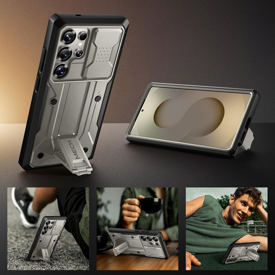 Odolné puzdro pre Samsung Galaxy S25 Ultra – Tongate MECH Series Clip, čierne