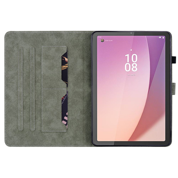 Obal na mobil pre Lenovo Tab M9, Wallet Pen Slot, zelený