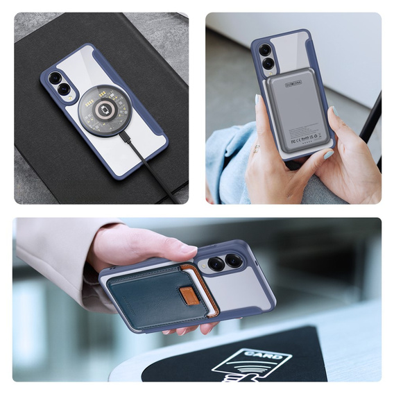 Dux Ducis Obal na mobil pre Samsung Galaxy S25 Edge, Skin X Pro, MagSafe, tmavomodré