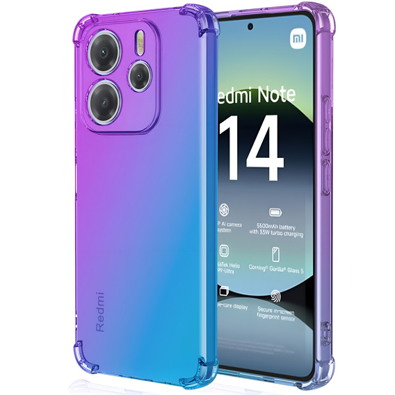 Puzdro pre Xiaomi Redmi Note 14 4G, Gradient Dropproof, Fialová / modrá