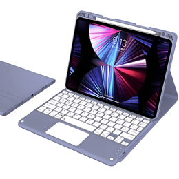 Puzdro + klávesnica iPad 10.2 2021 / 2020 / 2019 / Air 10.5 2019, Leather Pen Slot TouchPad, fialové