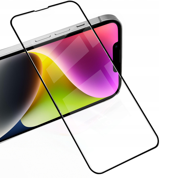 2x tvrdené sklo pre iPhone 14, ERBORD 3D pre celý displej