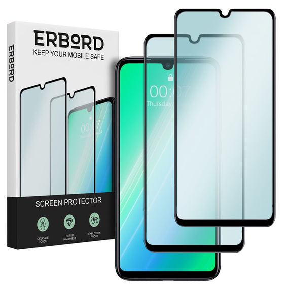 2x tvrdené sklo pre Xiaomi Redmi Note 7, ERBORD 3D pre celý displej