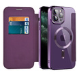 Klapkové puzdro pre iPhone 11 Pro Max, RFID Wallet MagSafe CamShield, fialové