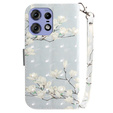 Klapkové puzdro pre Motorola Edge 50 Pro 5G, Wallet, Magnolia Flowers sivé