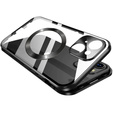 Magnetické puzdro Dual Glass MagSafe pre iPhone 15, čierne