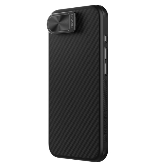 Puzdro pre iPhone 16e, pancierované Nillkin, Carboprof Case, pre Magsafe, čierne