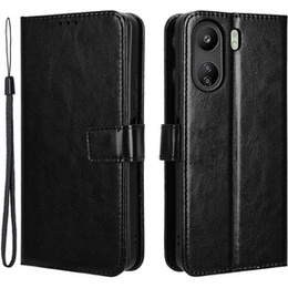 Klapkové puzdro pre Xiaomi Redmi 13C / Poco C65, Crazy Horse Wallet, čierne