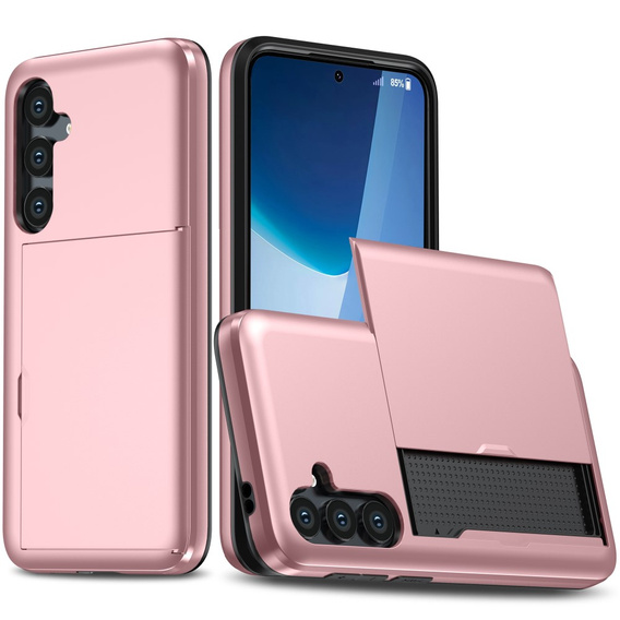 Obal na mobil pre Samsung Galaxy A56 5G, Sliding Card Holder, ružové