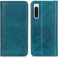 Obal na mobil pre Sony Xperia 10 V, Wallet Litchi Leather, zelený