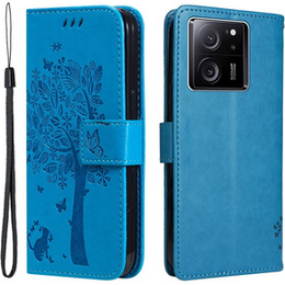 Klapkové puzdro pre Xiaomi 13T / 13T Pro, stromček, modré