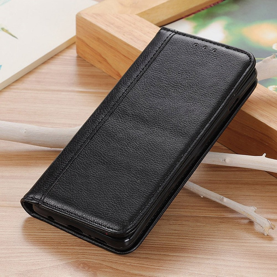Flipové puzdro pre Samsung Galaxy S25 Edge, Split Leather, čierne