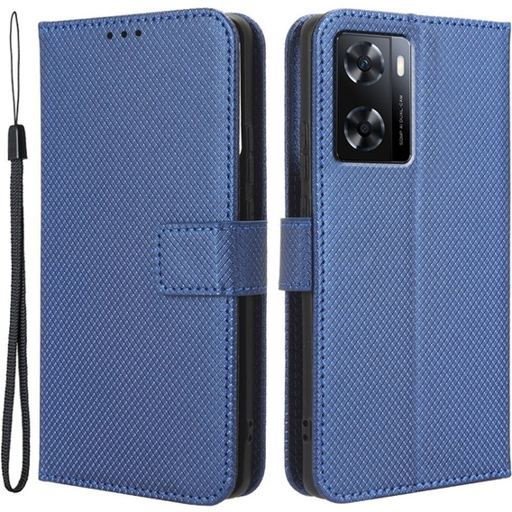 Klapkové puzdro pre Oppo A57 4G/5G, Wallet Smart Magnet, tmavomodré