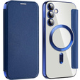 Klapkové puzdro pre Samsung Galaxy S23 FE, RFID Wallet MagSafe CamShield, tmavomodré