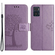 Klapkové puzdro pre Motorola Moto E22 / E22i, Wallet, tree i sowy, fialové