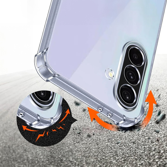 Puzdro pre Samsung Galaxy A36, Erbord Dropproof, priehľadné + sklo