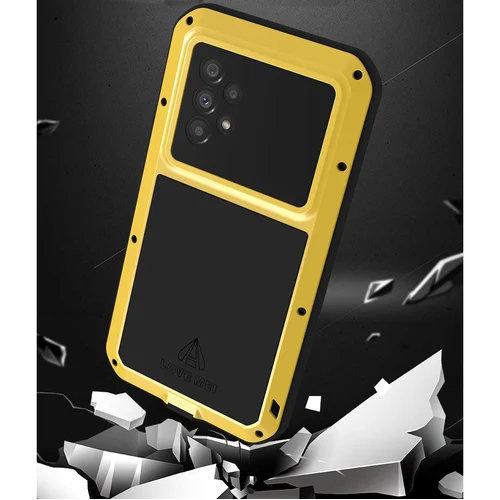 Love Mei Obal na mobil pre Samsung Galaxy A53 5G, armored with glass, žlté