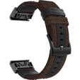 Pasek Canvas+Leather do Garmin Fenix 5/6/7 Pro Forerunner 935/945/955 - Brown