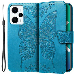 Klapkové puzdro pre Xiaomi Poco F5, Butterfly, modré