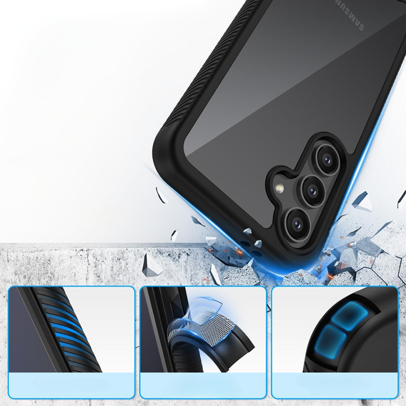 Puzdro pre Samsung Galaxy S24 FE, Shockproof, s fóliou, čierne