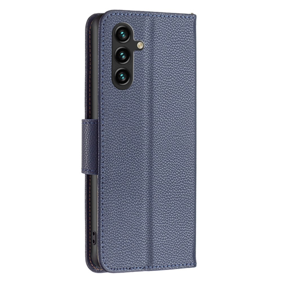 Klapkové puzdro pre Samsung Galaxy A55 5G, Wallet Litchi Leather, námornícky modrý