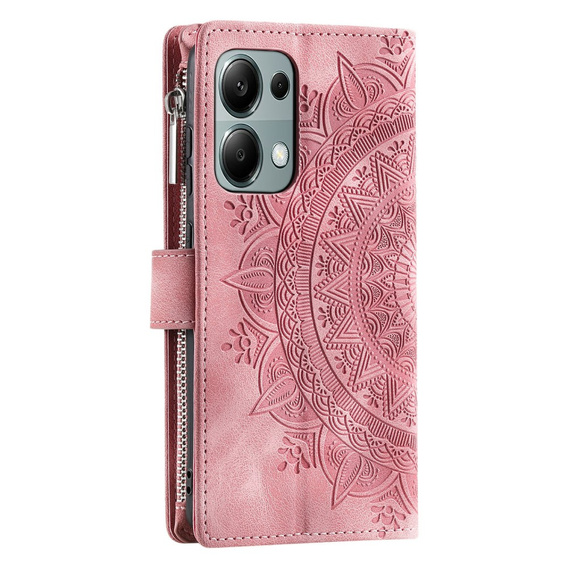 Klapkové puzdro pre Xiaomi Redmi Note 13 Pro 4G / Xiaomi Redmi Note 14S / Xiaomi Poco M6 Pro 4G, Mandala, ružové rose gold