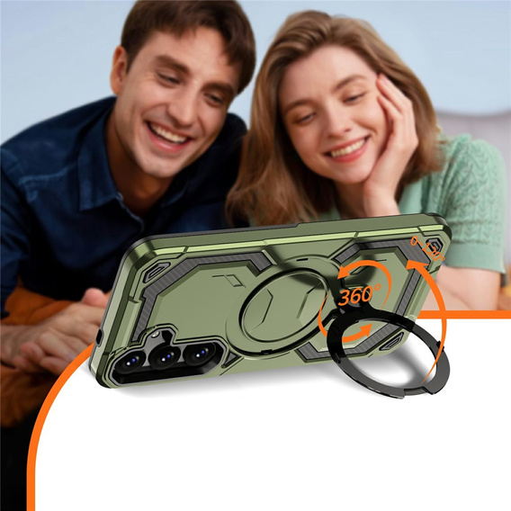 Magnetické puzdro s podstavcom pre Samsung Galaxy A57 5G, zelené