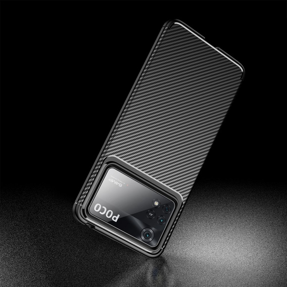 Obal na mobil pre Xiaomi Poco X4 Pro 5G, Carbon Gel, čierne