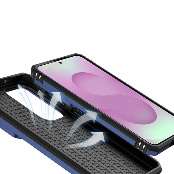 Puzdro s podstavcom a krytom objektívu pre Samsung Galaxy S26 Plus, modré