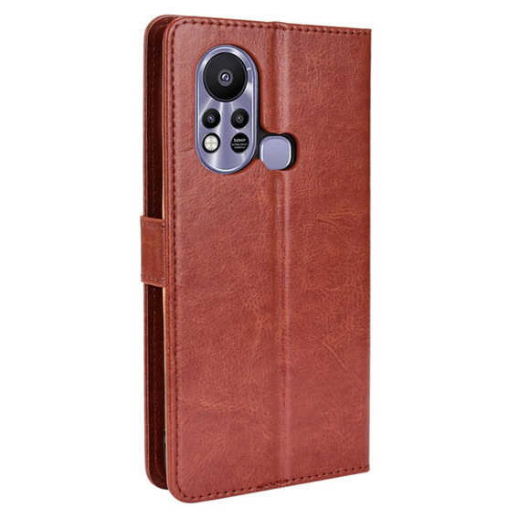 Klapkové puzdro pre Infinix Hot 11s, Crazy Horse Wallet, hnedé