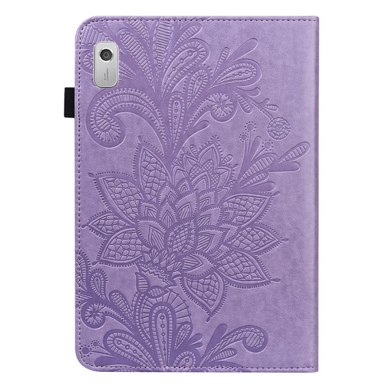 Puzdro s chlopňou pre Lenovo Pad M9, flower, fialové